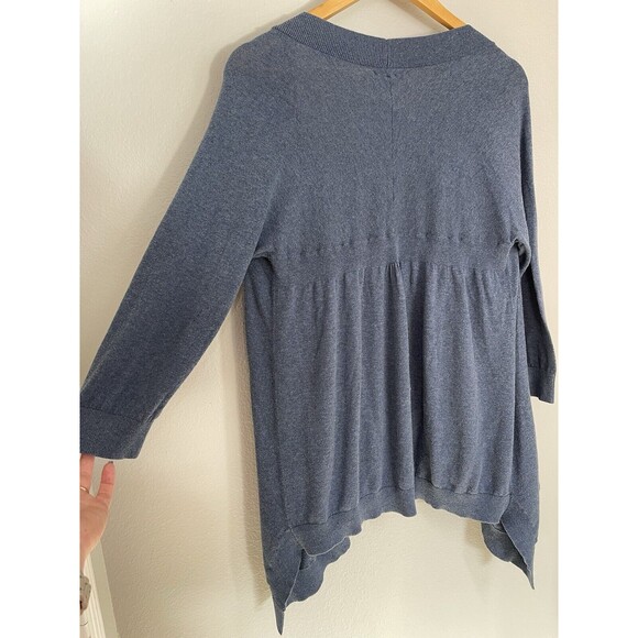 dELiA's VINTAGE Junior's Size XL 3/4 Sleeve BLUE/Gray Cardigan Y2K Sweater - Picture 6 of 8